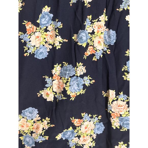 Ann Taylor Loft Floral Flutter V-Neck Pocket Short Dress Womens 2 Petite Blue - Picture 3 of 9